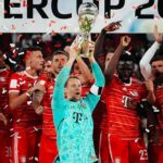 Lifting a trophy with Bayern Munich