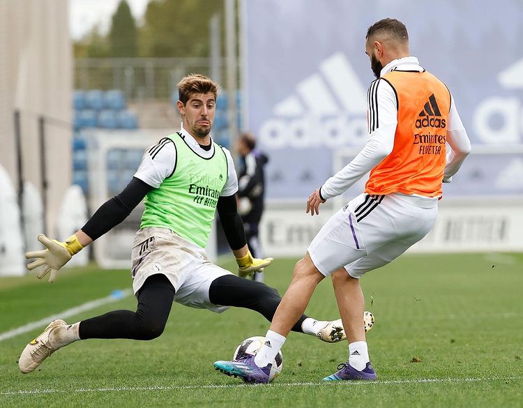 Thibaut Courtois training with Real Madrid