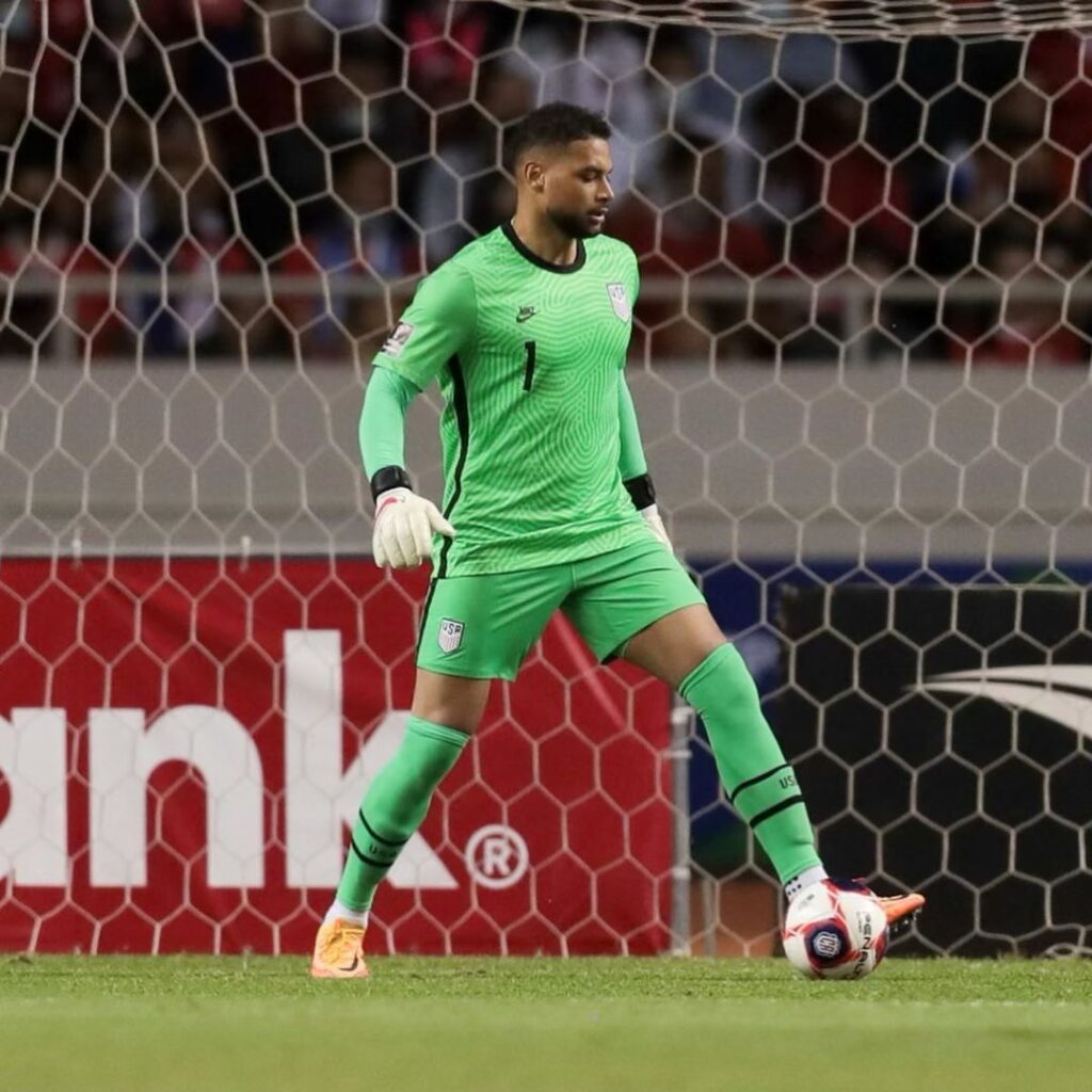 Zack Steffen playing for USA in Costa Rica